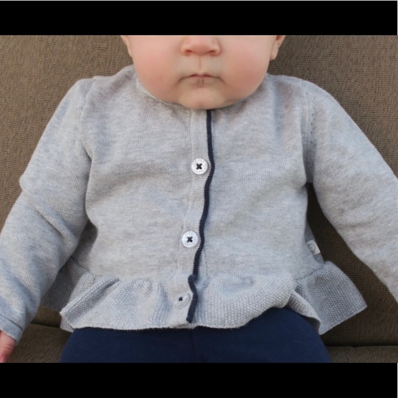 Baby Mori Ruffle Button Cardigan 3-6M! - Picture 2 of 5